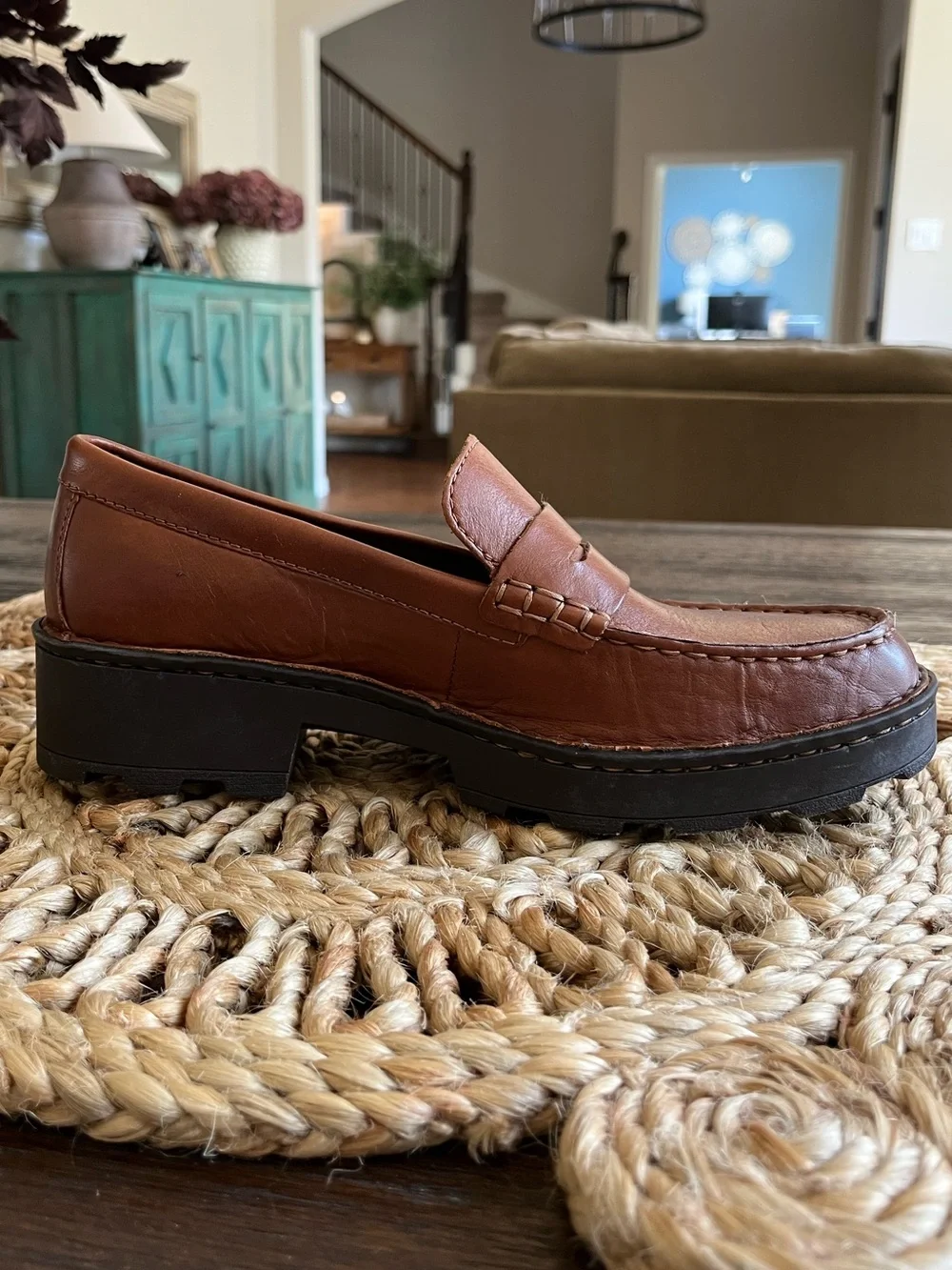 Born SZ 7.5 Carrera Brown Leather Lug Sole Loafer Penny Loafer Women’s | Worn 1x